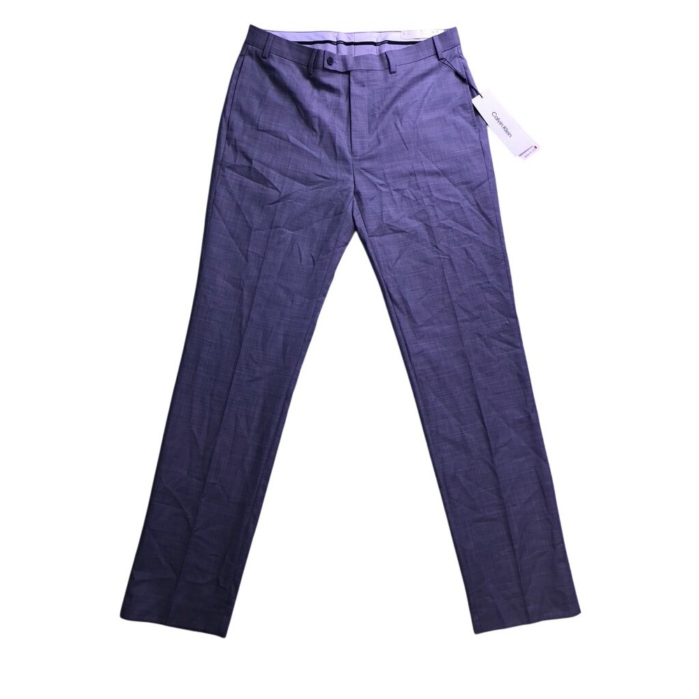 Calvin Klein Dress Pants Mens 36x34 Light Grey Slim Fit Tapered Leg Jerome
